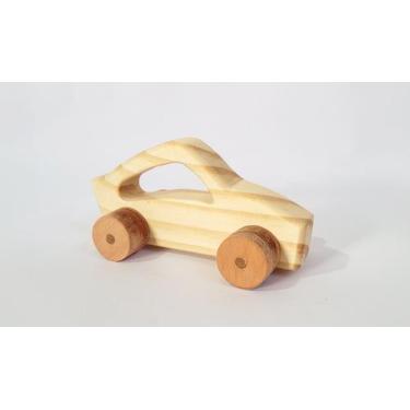 Imagem de Carrinho de madeira maciça 1. Brinquedo artesanal e decoração. - FZ Ar