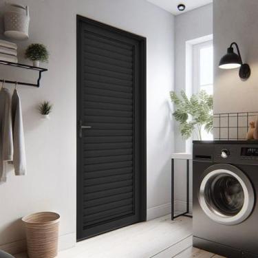 Imagem de Porta de Aluminio Laminada 215x100cm Pratica Vitrolar - Cor: Branco