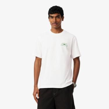 Imagem de Camiseta de Algodão Estampada - Lacoste, 2GG, Branco