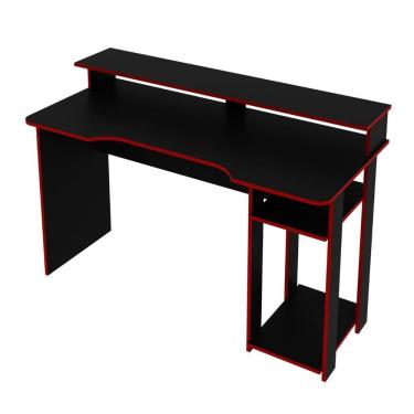 Imagem de Mesa Gamer com Porta CPU 136cm ME4153 Preto/Vermelho Tecnomobili