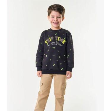 Imagem de Blusão Infantil Masculino Em Moletom Trick Nick Preto