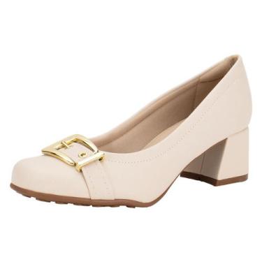 Imagem de Sapato feminino salto grosso modare 7373117, Natural, 36