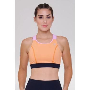 Imagem de Top Authen Grit Nadador Tout - feminino - laranja e rosa claro, Rosacl