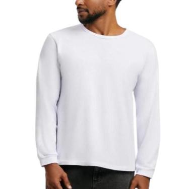 Imagem de Camiseta hering com manga longa ref:n204 masculino, Branco, M