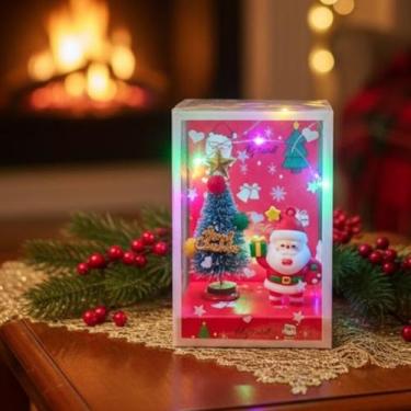 Imagem de Mini Cenário Natalino LED a Bateria - Papai Noel e Árvore de Natal na 