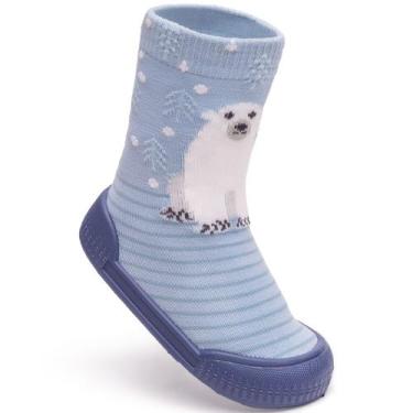 Imagem de Meia Sola Antiderrapante Infantil Urso Polar Pimpolho -, Urso polar, 1