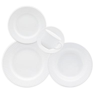 Imagem de Aparelho de Jantar Canelé 30 Peças Cerâmica Liso para Uso Diário Branco Oxford