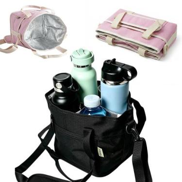 Imagem de Bolsa térmica para transportar bebidas no carro, sem derramar, com alç