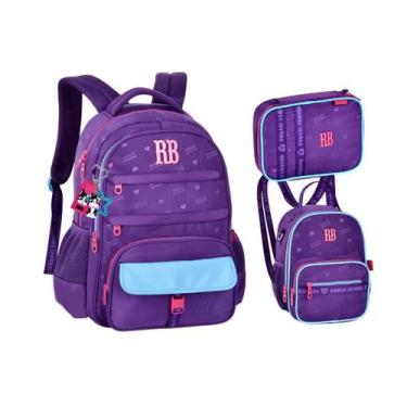 Imagem de Kit Mochila Lancheira e Estojo Rebecca Bonbon Urban Mix RB26224 Cor:Ro