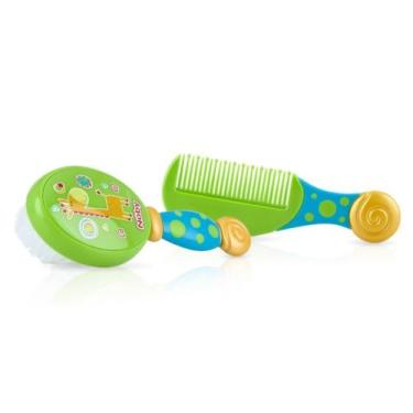 Imagem de Kit Pente E Escova Infantil Nuby Azul NB00744012 - Adoleta 