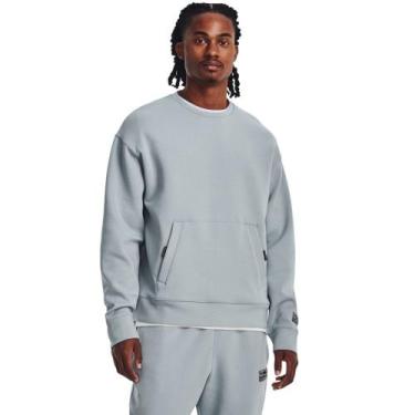 Imagem de Blusa de Treino Unissex Under Armour Summit Knit Crew, Cinza, GG