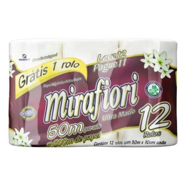 Imagem de Papel Higiênico Mirafiori Folha Dupla pH Care 50m 12 Rolos