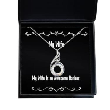 Imagem de Presente épico para esposa, My Wife is an Awesome Banker, colar de fênix sarcástico para marido