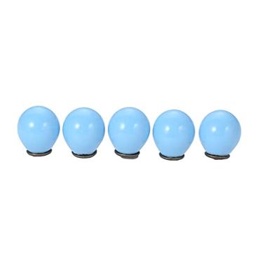 Imagem de 5 pcs Bola Cerâmica Botões Redondos Handles Cherry Forma Candy Color 21mmx26mm w/parafusos Branco/Bege/Azul/Vermelho/Black Cabinet Decor YYDFPIIA (Color : Blue 5pcs)