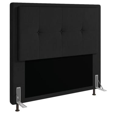 Imagem de Cabeceira Ametista Cama Box King 195cm Suede Preto