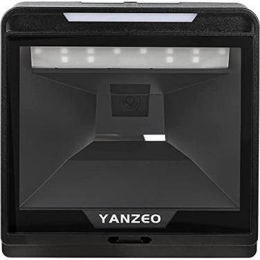 Imagem de Yanzeo YS868i Leitor de código de barras 2D Omnidirecional de mesa plana Leitor de código de barras com fio varredura automática 1D QR Plataforma de varredura de código de barras com sensor de imagem sem as mãos Armazenamento POS