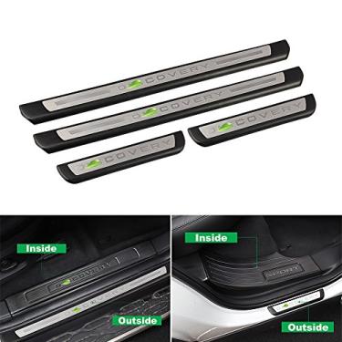 Imagem de 4 peças serve para Land Rover Discovery Sport 2015-2020 estilo moderno soleira da porta externa placa de desgaste guarnições protetoras
