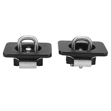 Imagem de Acouto Âncoras de amarração de caminhão 2 peças de aço inoxidável anel de touro de caminhão de elevação lateral para cama de caminhão Series 1998-2014 amarras de cama de caminhão (preto)