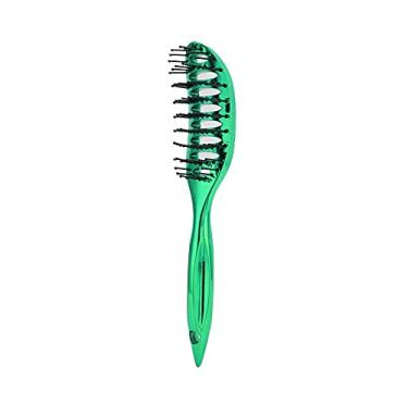 Imagem de Escova de cabelo desembaraçante, pente dentes costelas pente para meninos para cabelos grossos para mulheres (verde)