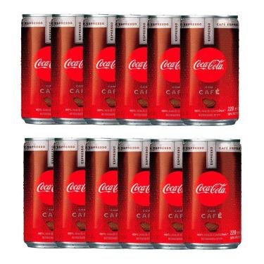 Imagem de Kit 12 Refrigerante Coca Cola Pus Café Espresso 220ml