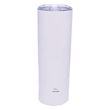 Imagem de Mimo Style Copo Térmico Slim, de Aço Inox Parede Dupla Branco 630ml Com Tampa de Polipropileno Livre de BPA. Manter A Temperaturas de Bebidas Quentes e Geladas Modelo: AJ22012