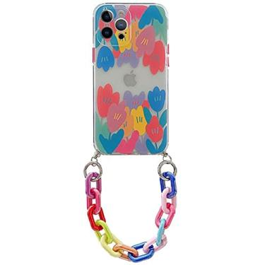 Imagem de Capa de telefone de pulseira de grafite colorida para iphone 13 12 pro max 11 promax X XS XR 7 8 Plus Cadeia Capa Macia Transparente, Capa B com DBchain, Para Iphone 7Plus 8Plus
