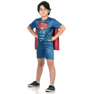 Imagem de Fantasia Super Homem Superman Infantil Curto Com Músculo - Sulamerican