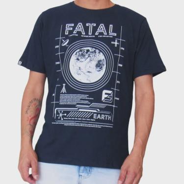 Imagem de Camiseta Fatal Estampa Frontal Earth - Azul Marinho