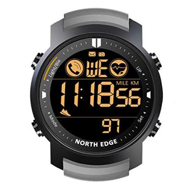 Imagem de Relógio digital militar 50 m à prova d'água multifuncional Bluetooth relógio de pulso masculino de sobrevivência ao ar livre pulseira de calorias cronômetro pedômetro relógio (cinza)