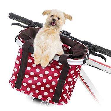 Imagem de Tingpai Cesta de bicicleta Cesta de guiador de bicicleta dobrável Qui -rel Ciclismo Pet Dog Cat Carrier Bag
