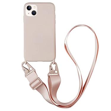 Imagem de CQUUKOI Compatível com iPhone 6/7/8/SE2/SE3, capa de telefone transversal com cordão, capa de silicone macio fofa com alça de ombro ajustável, protetor à prova de choque compatível com mulheres