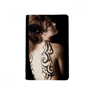 Imagem de Tatuagem beleza morena pintura corporal menina porta passaporte notecase burse carteira capa cartão bolsa, Multicolor