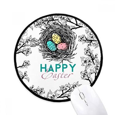 Imagem de DIYthinker Feliz Páscoa Festival de Religião Ninho de Ovo Mouse Pad Desktop Escritório Tapete Redondo para Computador