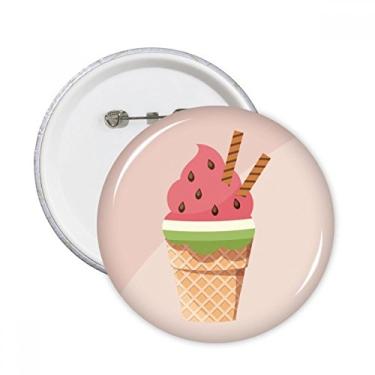 Imagem de Biscuits cones de melancia sorvete alfinetes redondos emblema botão decoração acessório 5 peças