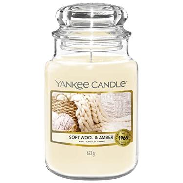Imagem de Yankee Candle Perfumado | Frasco grande de lã macia e âmbar | Tempo de queima: até 150 horas | Presentes perfeitos para mulheres, 1720939E