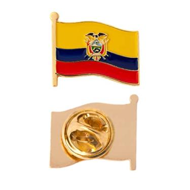 Imagem de Desert Cactus Broche de lapela do Equador Esmalte Country Feito de Metal Chapéu de Lembrança Masculino Feminino Patriótico Equatoriano (Bandeira de Ondulação Broche de Lapela)