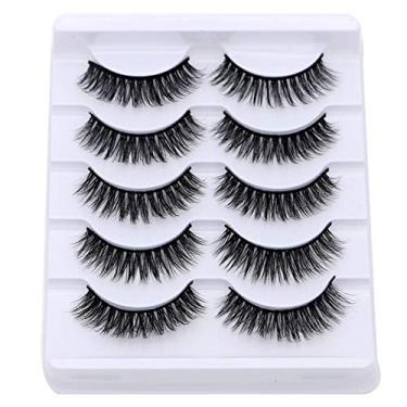 Imagem de Yanbirdfx Cílios Postiços, 5 Pares de Fibra 3D Natural Cross Long Lashes Extensions Maquiagem dos Olhos Dramática Grosso Grosso Longo Fofo