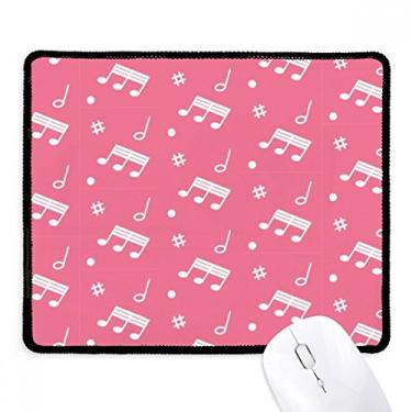 Imagem de Mouse pad com notas musicais diagonais, rosa, borda costurada, antiderrapante, jogo