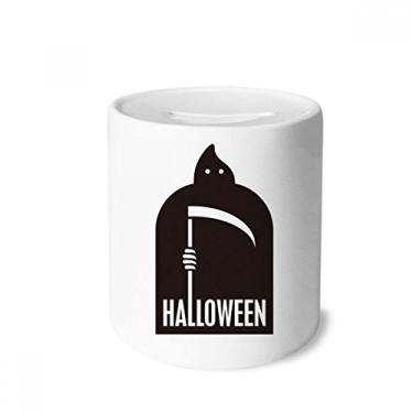 Imagem de DIYthinker Caixa de moedas de cerâmica Azrael preta para presente de Halloween