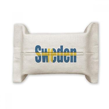 Imagem de Bolsa de linho de algodão com nome da bandeira da Suécia