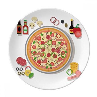 Imagem de Prato de comida de tomate sortido Pizza Italy decorativo de porcelana Salver louças de jantar