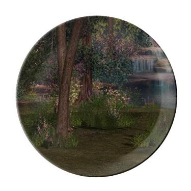 Imagem de Prato decorativo de porcelana Salver Prato de jantar para decoração de ciências florestais