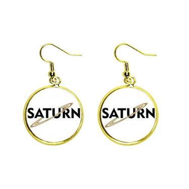 Imagem de Anéis Planet Solar System Orelha Pendente Dourado Brinco Joia Feminina