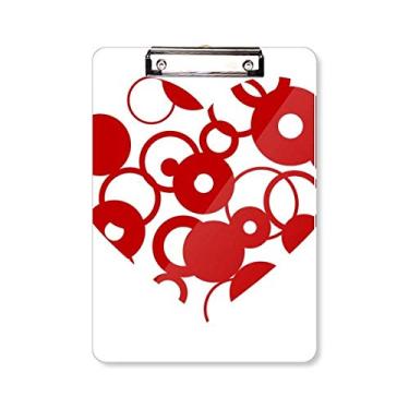 Imagem de Prancheta vermelha de Dia dos Namorados com anel de coração A4