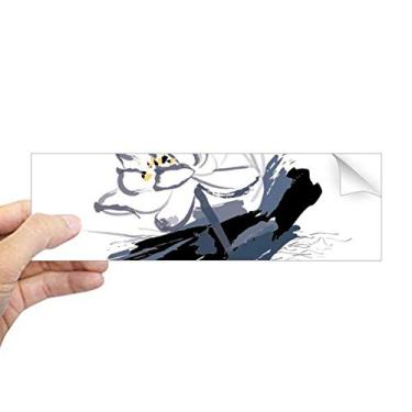 Imagem de DIYthinker Ink Lotus Flower Plant Flower Retangular Bumper Adesivo Notebook Janela Decalque