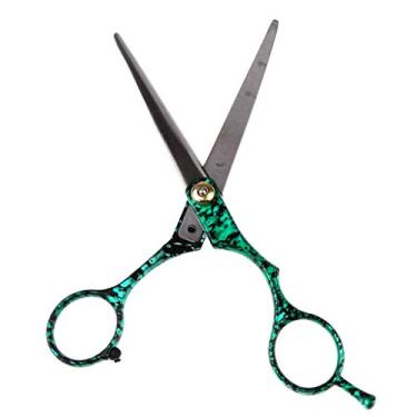 Imagem de Inzopo Tesoura de corte de cabelo verde profissional para barbeiro, tesoura de corte de cabelo, 15 cm, tesoura de corte