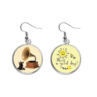 Imagem de Brinco de flor de sol Gramofone de música com instrumento clássico