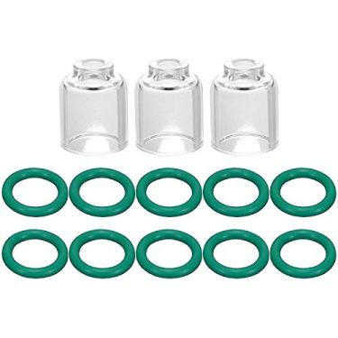 Imagem de RIVERWELD Pyrex Class Cup #4 (orifício de 1/4" e 6,5 mm) Anéis de vedação resistentes à temperatura para SR WP 9 17 18 20 25 26 tocha de soldagem TIG 13 peças