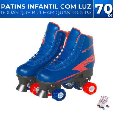 Imagem de Patins Infantil Quad Roller 4 Rodas Ajustável C/ Luzes Led - Fenix Bri