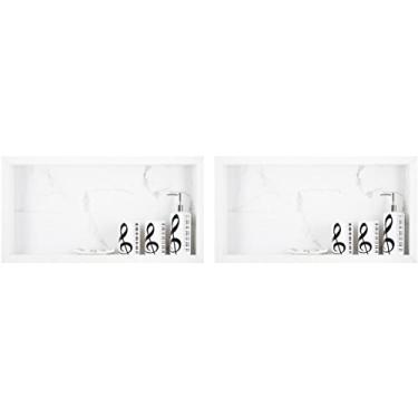Imagem de 2 X Nicho Em Porcelanato P/Banheiro 60x30x10 Cm (Carrara 60)
